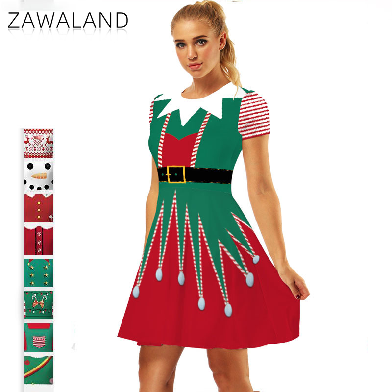 Elf Costume Christmas - Xmas Cosplay Costume Elk Graphics Stripe