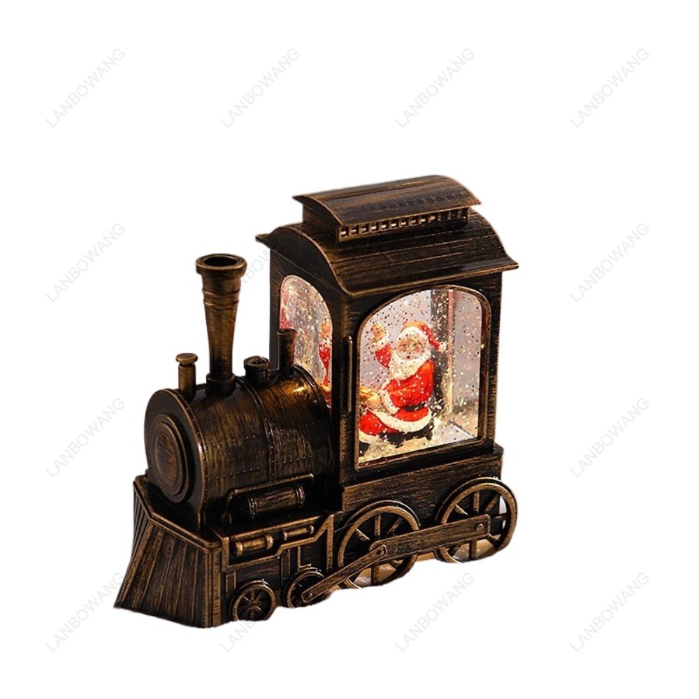 Snow Globe Musical - Christmas Locomotive Ornament, Light Up Musical