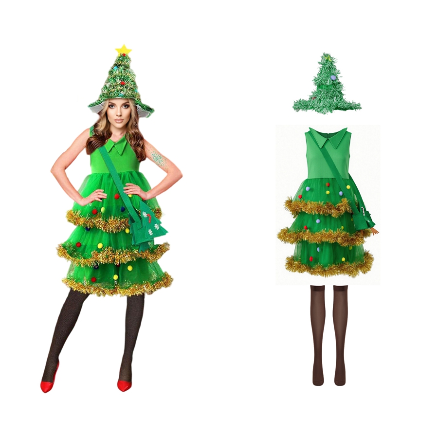 Women Christmas Tree Cosplay C - Elf Costume Christmas recension och pris