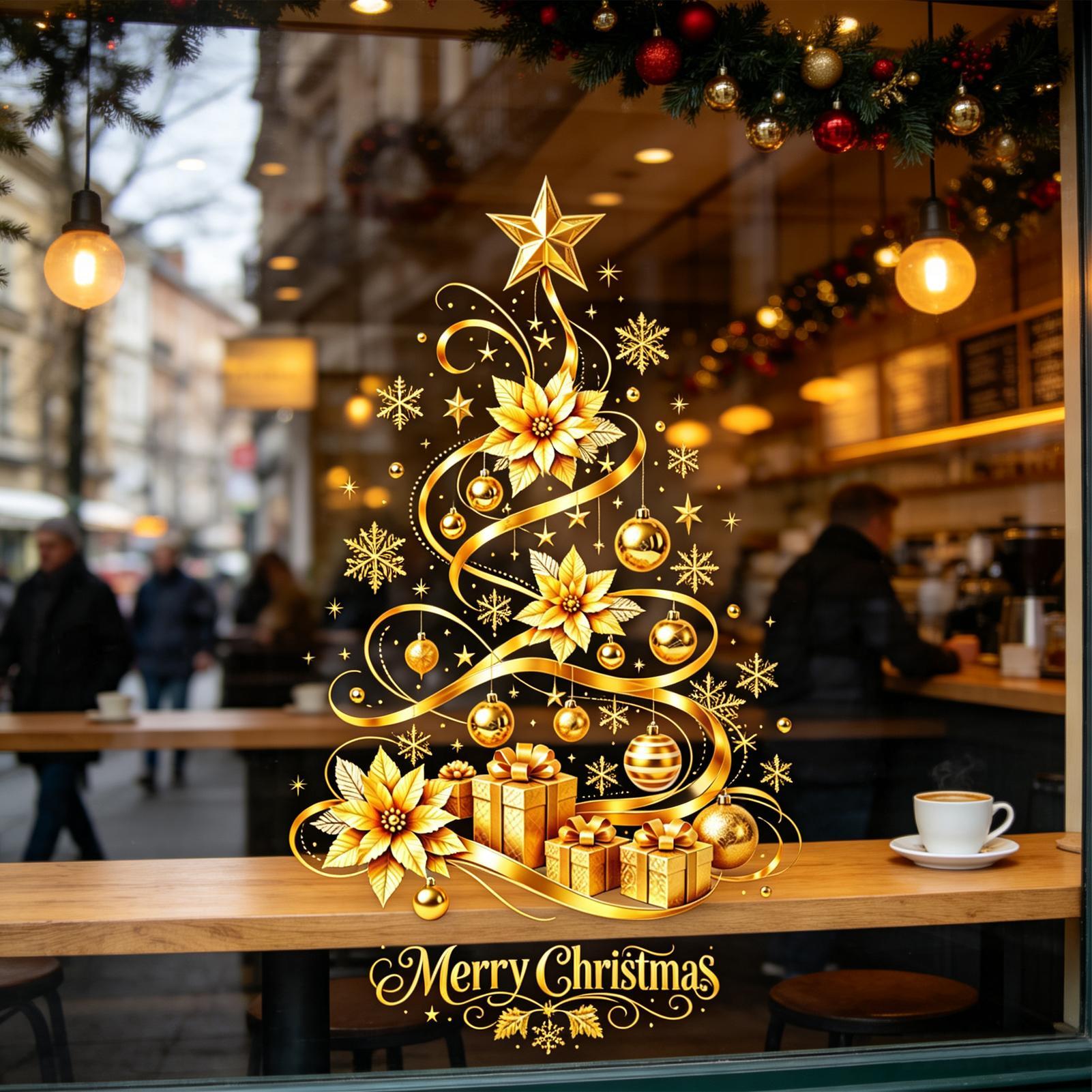 Christmas Tree Wall Stickers G - Snowflake Window Decal recension och pris