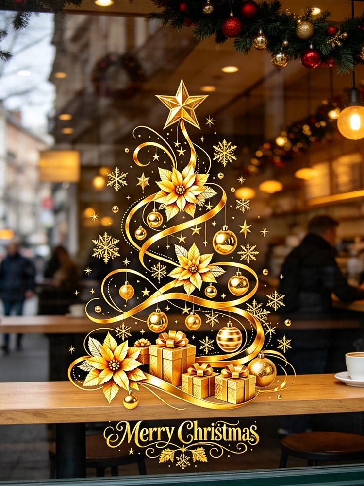 Christmas Tree Wall Stickers G - Snowflake Window Decal recension och pris