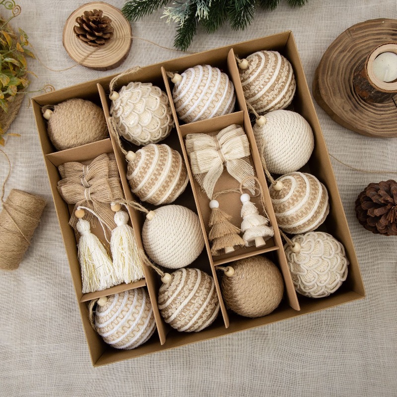 New 8CM Jute Rope Wrapped Chri - Gift Box Wrap Set recension och pris