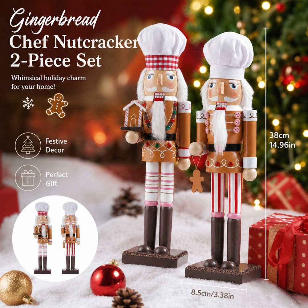 38CM Christmas Nutcracker Wood - Nutcracker Figurine recension och pris