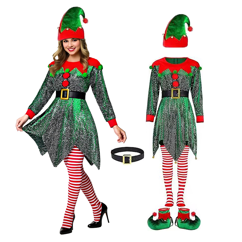 5Pcs Christmas Costumes Dress  - Elf Costume Christmas recension och pris