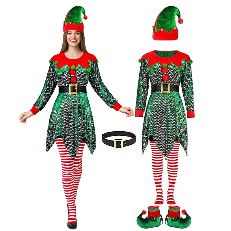 5Pcs Christmas Costumes Dress  - Elf Costume Christmas recension och pris