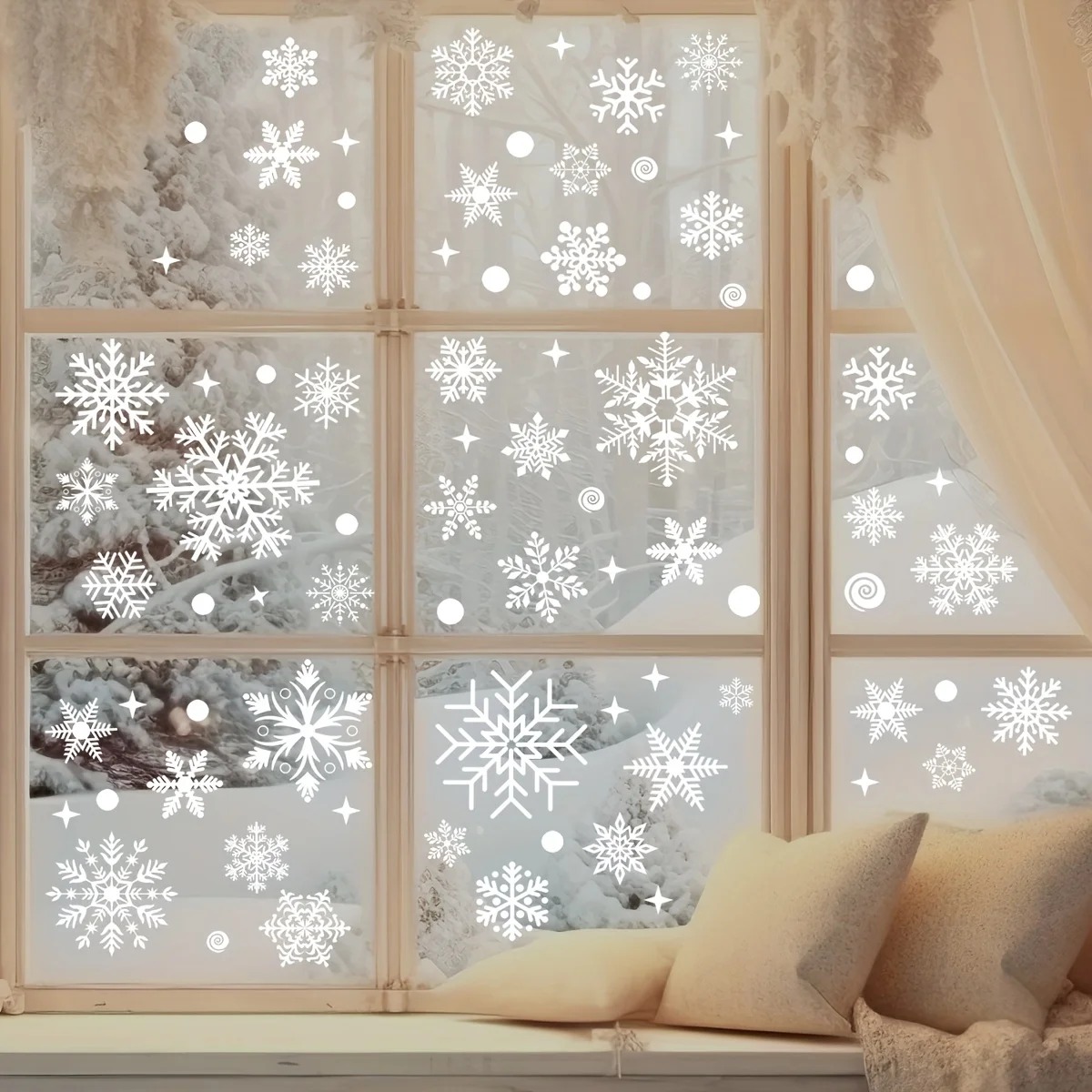 4 sheets/set Christmas Window  - Snowflake Window Decal recension och pris