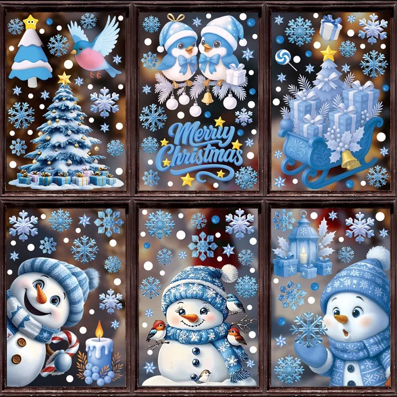 Merry Christmas Static Glass S - Snowflake Window Decal recension och pris